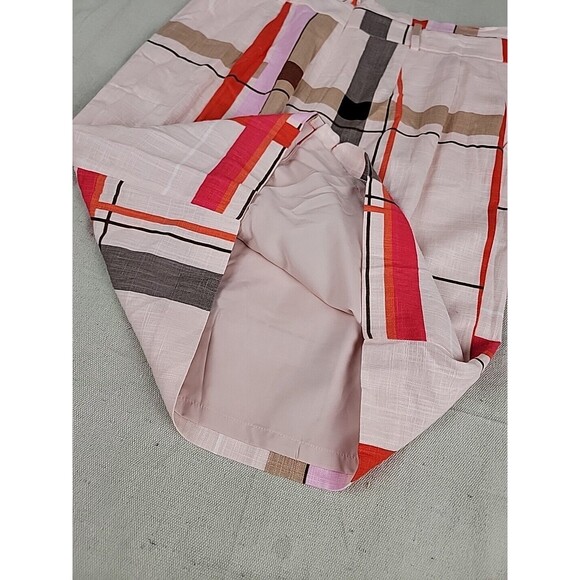 Anne Taylor Skirt 6 Petite Pencil Knee Pink Zip Preppy Office Linen Blend Modern - Picture 16 of 16